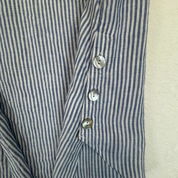 J. Jill Love Linen Women's Sleeveless Tunic Blouse Size 1X Pearl/Shell Buttons - Picture 11 of 12